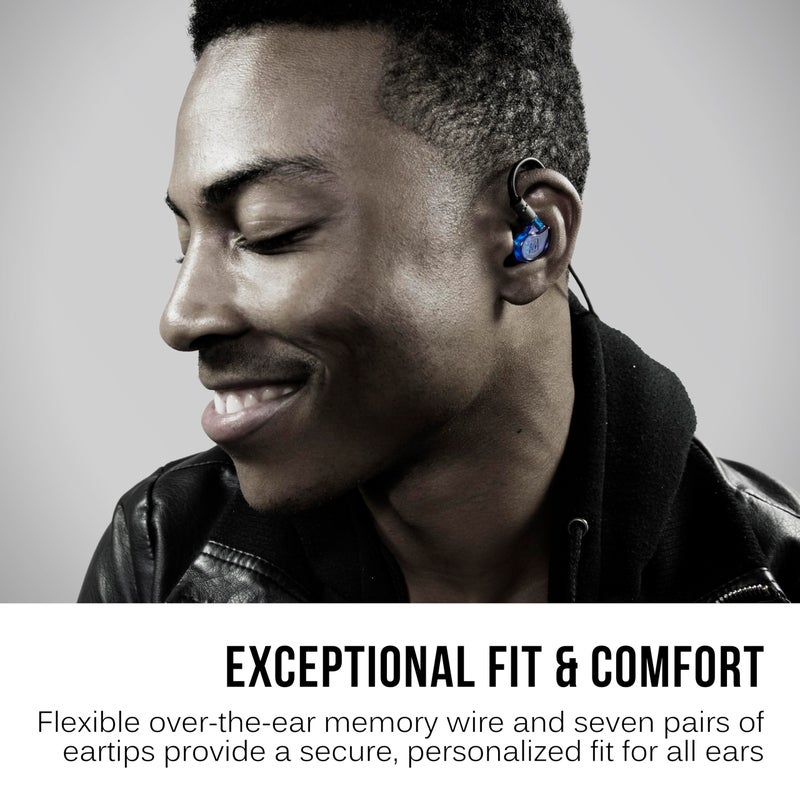 MEE audio M6 PRO In Ear Monitor Headphones for Musicians, 2nd Gen Model With Upgraded Sound, Memory Wire Earhooks & Replaceable Cables, Noise Isolating Professional Earbuds, 2 Cords Included (Blue) - Image 5